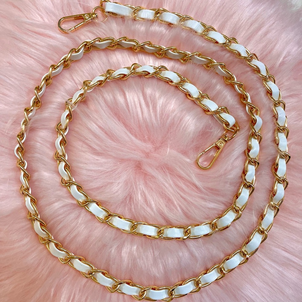 White gold chain purse strap